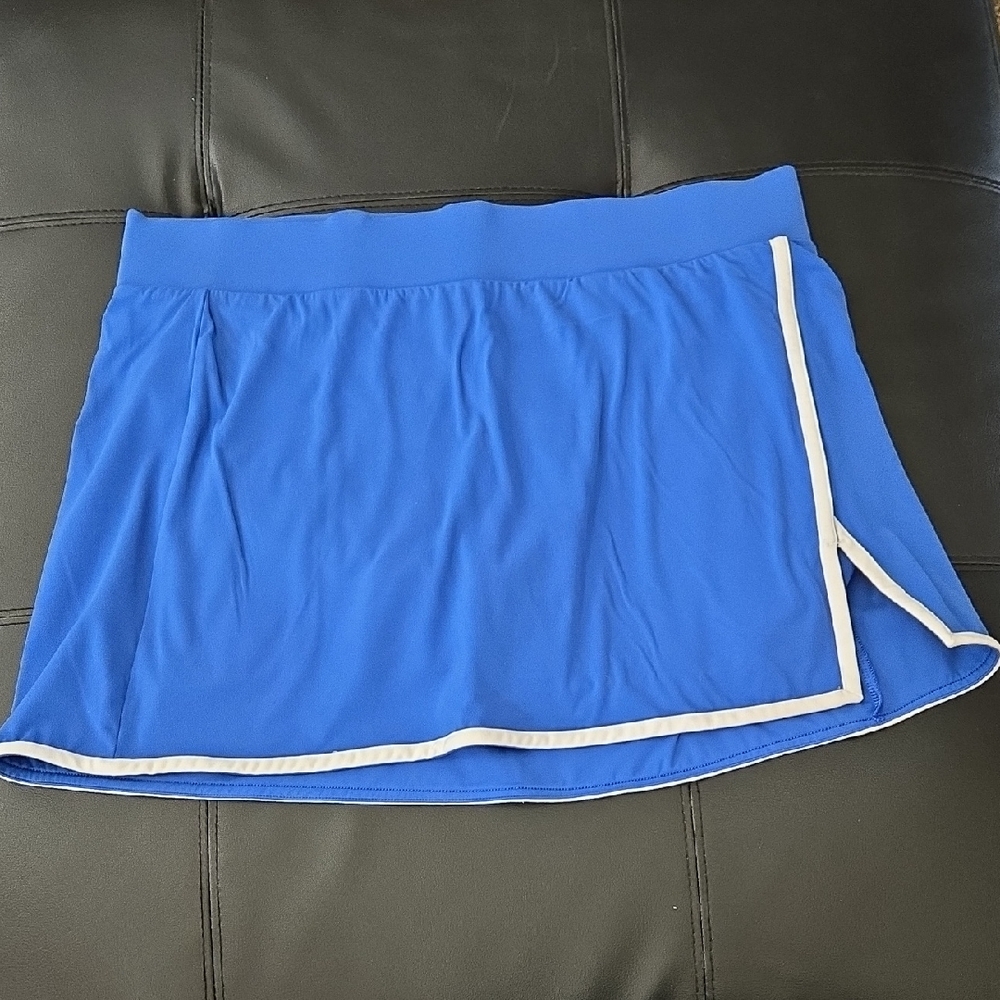 Blue Athletic Skort with White Trim